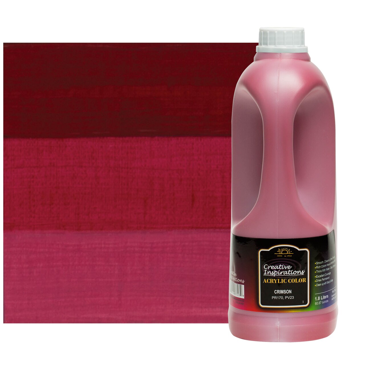 Creative Inspirations Acrylic Paint - Crimson - 1.8 Liter - Smooth & Creamy Consistency, Vibrant Pigmentation, Great Coverage for Artists - Clean Up with Soap & Water